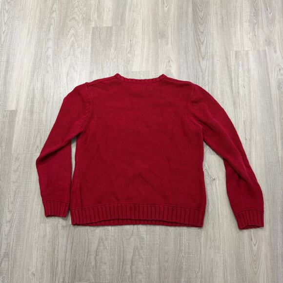 Vintage Tommy Hilfiger Sweater Women's Extra Large XL Red Knit Flag Crewneck y2k - Picture 6 of 7